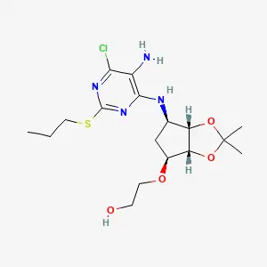 2-(((3aR,4S,6R,6aS)-6-((5-amino-6-chloro-2-(propylthio)pyrimidin-4-yl)amino)-2,2-dimethyltetrahydro-3aH-cyclopenta[d][1,3]dioxol-4-yl)oxy)ethanol