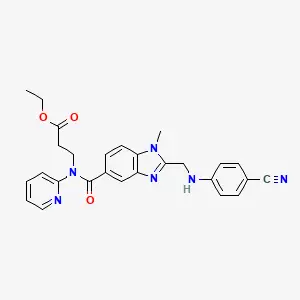 Ethyl 3-(((2-(((4-cyanophenyl)amino)methyl)-1-methyl-1H-benzimidazol-5-yl)carbonyl)pyridin-2-ylamino)propionate