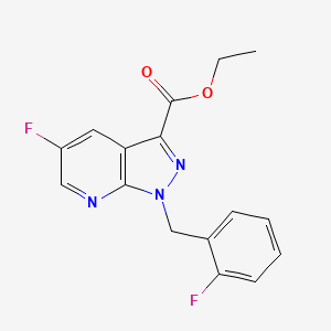 ethyl 5-fluoro-1-(2-fluorobenzyl)-1H-pyrazolo(3,4-b)pyridine-3-carboxylate