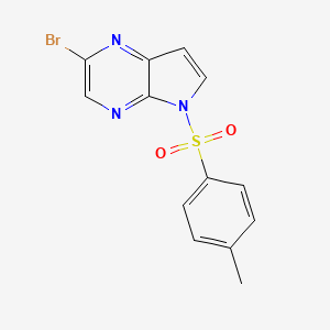 2-Bromo-5-((4-methylphenyl)sulfonyl)-5H-pyrrolo(2,3-b)pyrazine