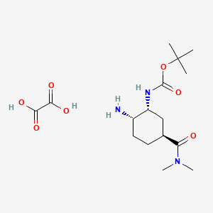 tert-butyl N-((1R,2S,5S)-2-amino-5-(dimethylcarbamoyl)cyclohexyl)carbamate, oxalic acid (1:1)
