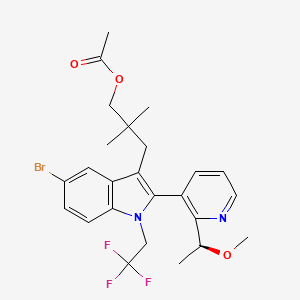 (S)-3-(5-bromo-2-(2-(1-methoxyethyl)pyridin-3-yl)-1-(2,2,2-trifluoroethyl)-1H-indol-3-yl)-2,2-dimethylpropyl acetate