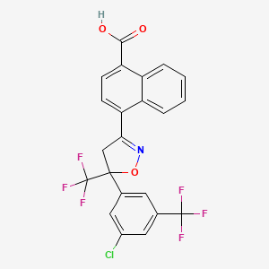 4-[5-[3-Chloro-5-(trifluoromethyl)phenyl]-5-(trifluoromethyl)-4,5-dihydro-1,2-oxazol-3-yl]naphthalene-1-carboxylic acid