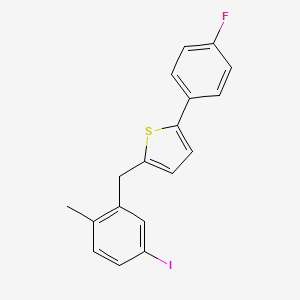 2-(4-Fluorophenyl)-5-[(5-iodo-2-methylphenyl)methyl]thiophene
