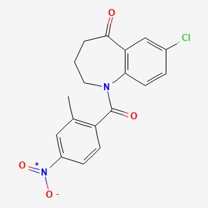 7-Chloro-1,2,3,4-tetrahydro-1-(2-methyl-4-nitrobenzoyl)-5H-1-benzazepin-5-one