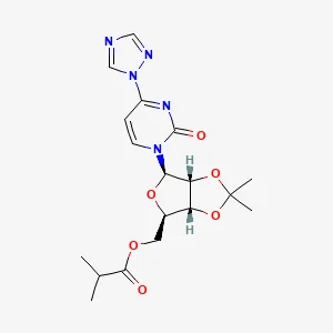 ((3aR,4R,6R,6aR)-2,2-Dimethyl-6-(2-oxo-4-(1H-1,2,4-triazol-1-yl)pyrimidin-1(2H)-yl)tetrahydro-2H-furo(3,4-d)(1,3)dioxol-4-yl)methyl 2-methylpropanoate