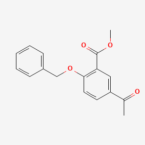 Benzoic acid, 5-acetyl-2-(phenylmethoxy)-, methyl ester