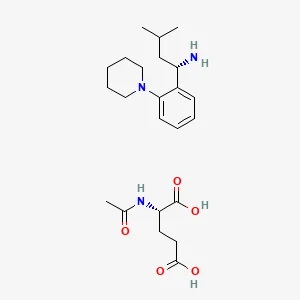 3-Methyl-1-(2-piperidinophenyl)-1-butylamine, (S)-, N-acetyl-L-glutamate