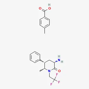 (3S,5S,6R)-3-amino-6-methyl-5-phenyl-1-(2,2,2-trifluoroethyl)piperidin-2-one 4-methylbenzoate
